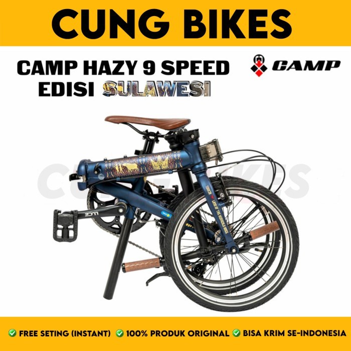 Sepeda lipat 16 inch folding bike Camp Hazy 9 speed Sulawesi Edition wonderfull Indonesia