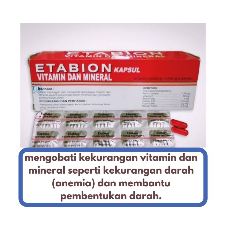 ETABION KAPSUL VITAMIN PENAMBAH DARAH PER STRIP