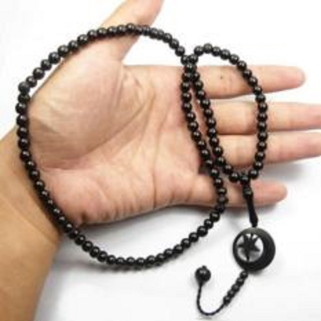 Kaukah Kalung Tasbih Kokka Bulan Bintang- Hitam