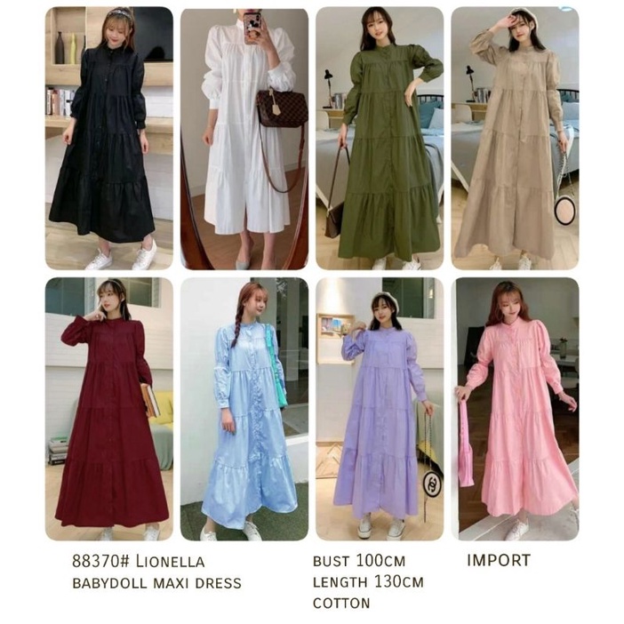 MDLV 88370 LIONELLA BABYDOLL MAXI DRESS LONG DRESS KOREA BIG SIZE DRESS FASHION MUSLIM FASHION IMPOR