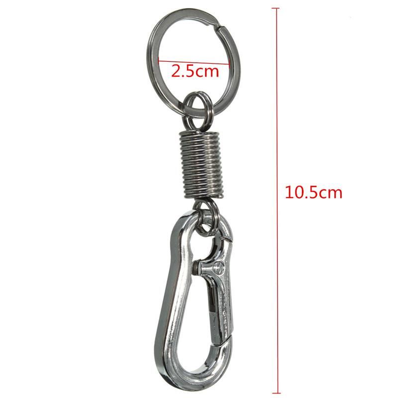 Carabiner dengan Per Stainless Steel Gantungan Kunci - LC-1118-6 - Silver