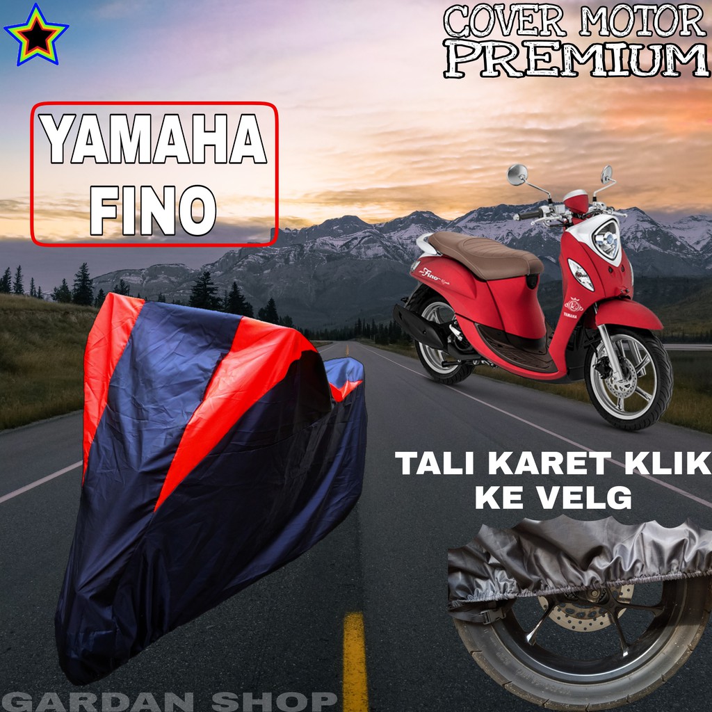 Sarung Motor YAMAHA FINO Hitam MERAH Body Cover Penutup Pelindung Motor Fino PREMIUM