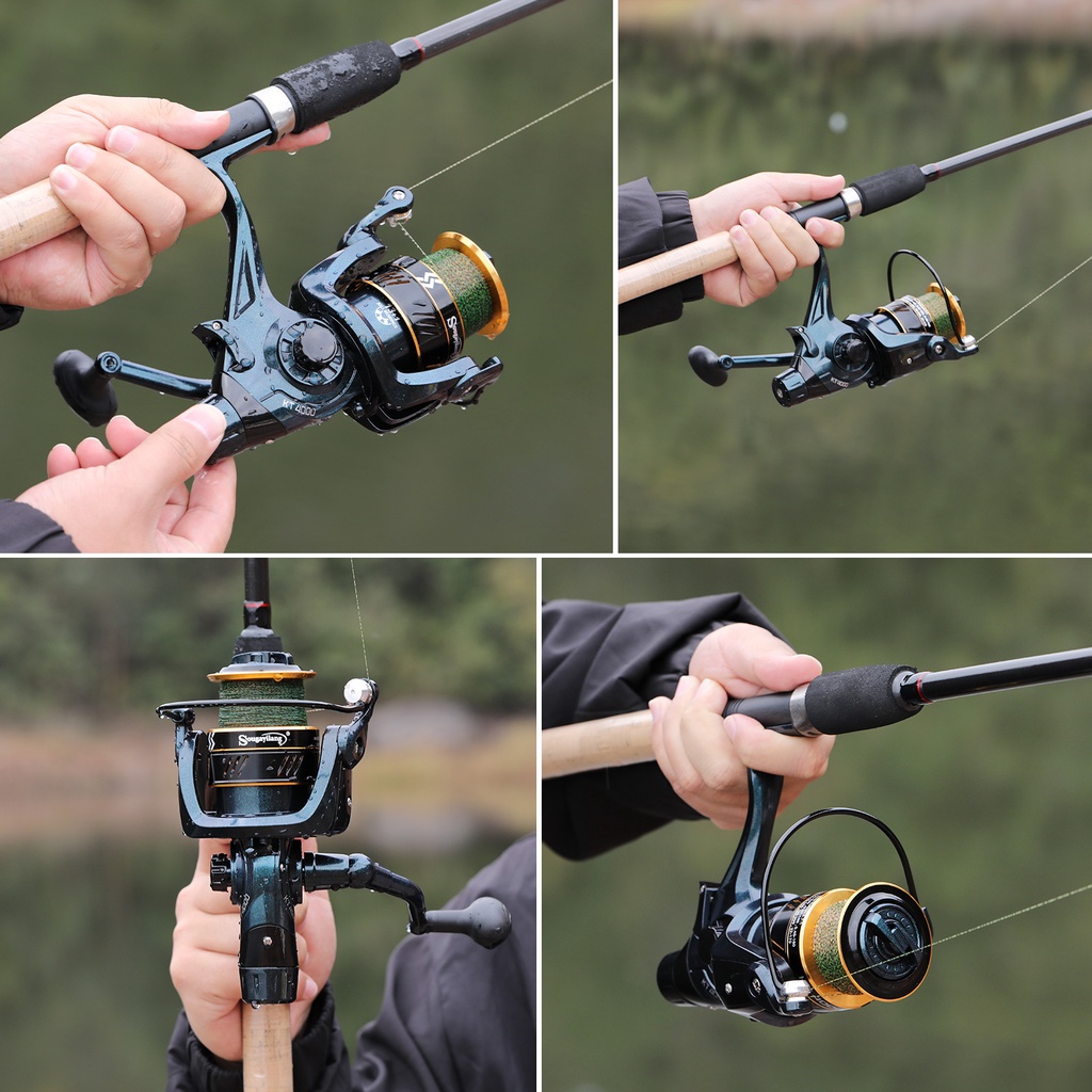 Sougayilang 2000-6000 Series Reel Pancing Max Drag 15KG Carp Fishing Reel 12 + 1BB Rasio Gear 5.0: 1 Metal Fishing Reel