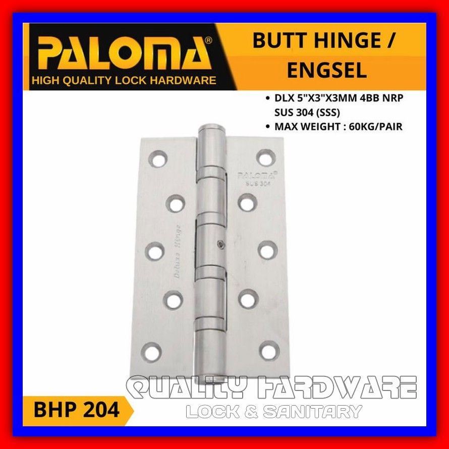 Engsel Pintu Rumah Paloma QHBHP 204 - 5" inch Engsel Pintu Stainless SUS 304 - SSS Murah Berkualitas