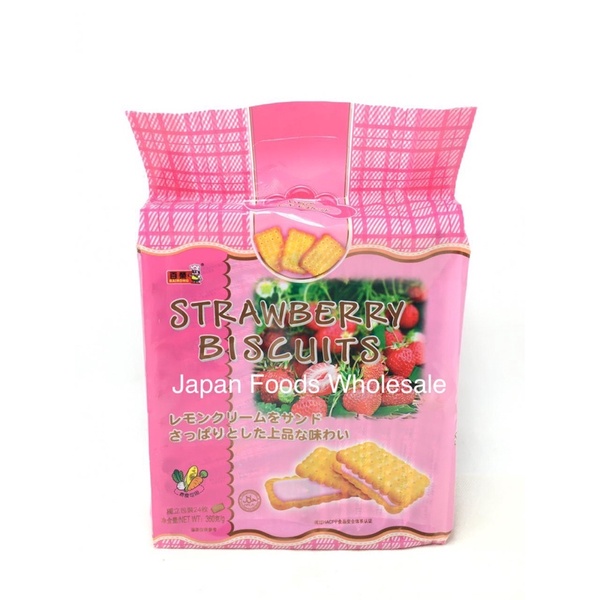 

Bairong Strawberry Flavor Cream Sandwich Biscuit / biskuit impor / cemilan impor
