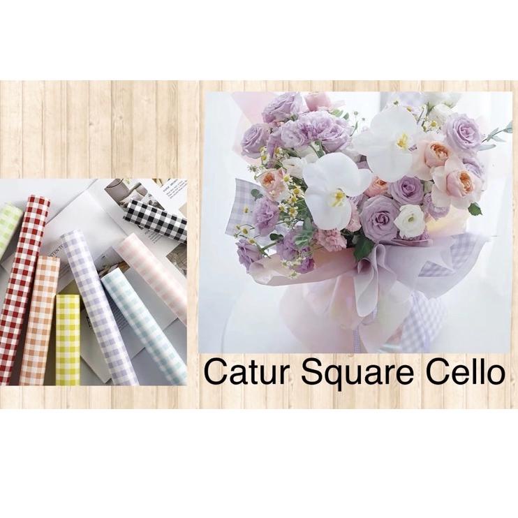 

☂ (Pak-20 Lembar) CELLOPHANE CATUR SQUARE BICOLOR FLOWER WRAPPING PAPER KERTAS BUNGA BUKET FLORIST ✈