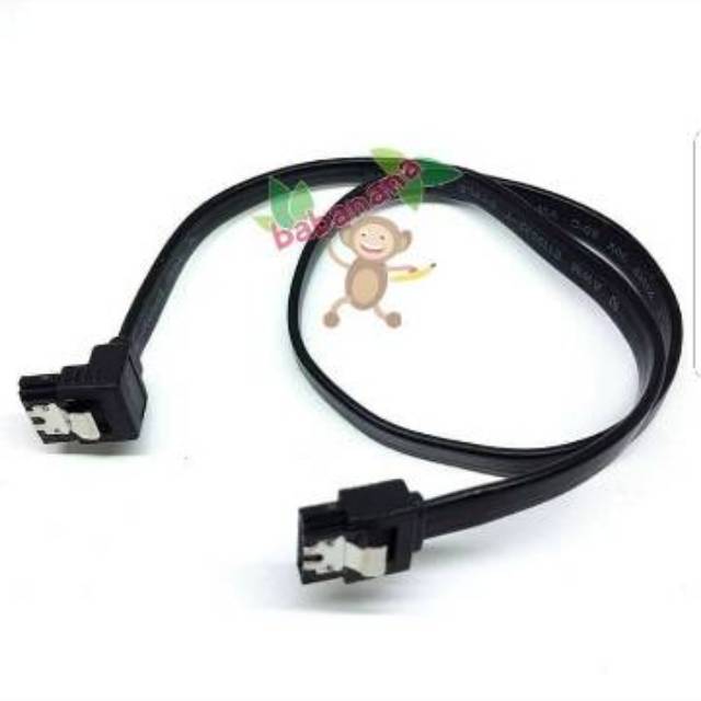 Kabel Sata Data 3 III Klip Besi 90 Degree Derajat 6gpbs siku 6 gbps