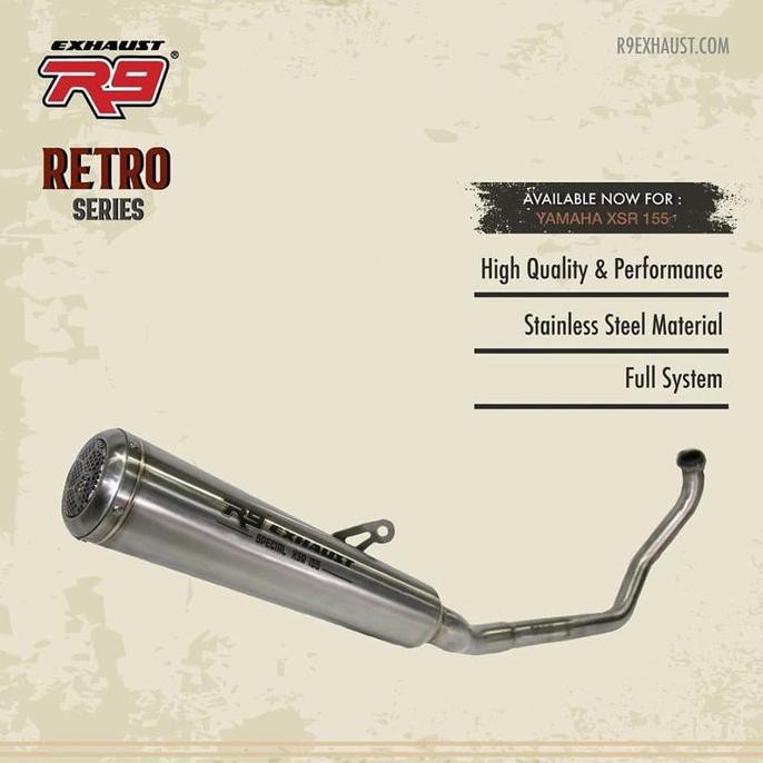 Knalpot R9 Retro Yamaha XSR 155 Fullsystem
