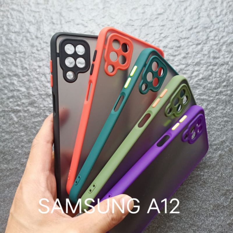 Case Samsung A12 . M12 . F12 ( 4 model ) soft softcase softshell silikon cover casing kesing housing