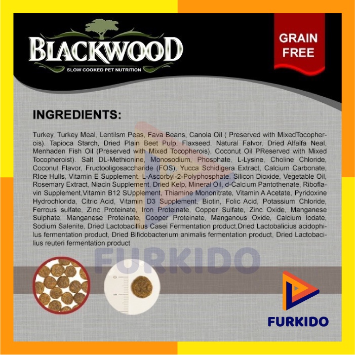 Blackwood Dog Food All Life Stages Grain Free Turkey &amp; Lentils 6,8 KG