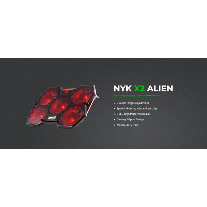 COOLING PAD GAMING NYK ALIEN X-2 Kipas Pendingin Laptop 5 Fan ALIEN X2