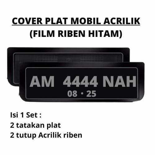 Tatakan plat mobil / Cover plat mobil Akrilik fil Ruben hitam