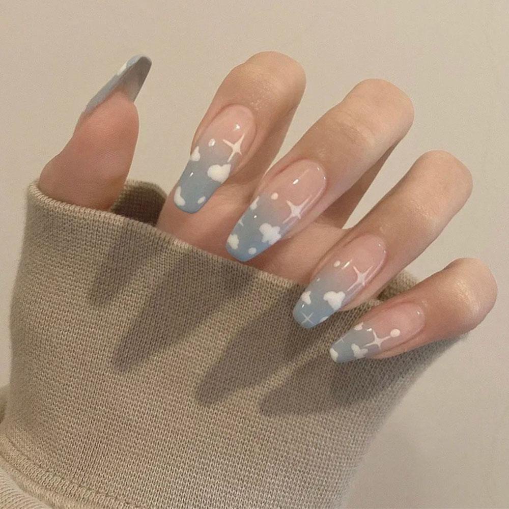 Mxbeauty 3D Stiker Kuku Elegan Jantung Jepang 5D Tipis Tangguh Manikur Aksesoris Awan Bintang Pelangi DIY Nail Art