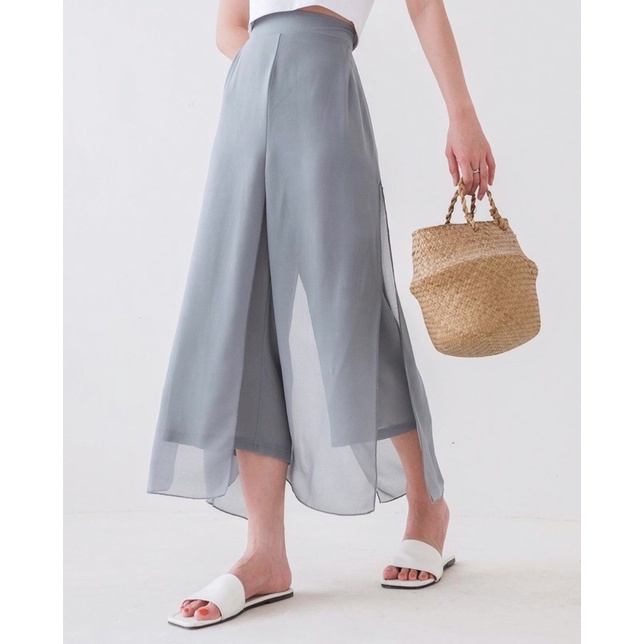 YEONA DOUBLE BUTTONS MIDWAIST CULLOTES PANTS KOREA / CELANA PANJANG KULOT WANITA CASUAL BEST SELLER - HADIAH / KADO ULTAH CEWEK