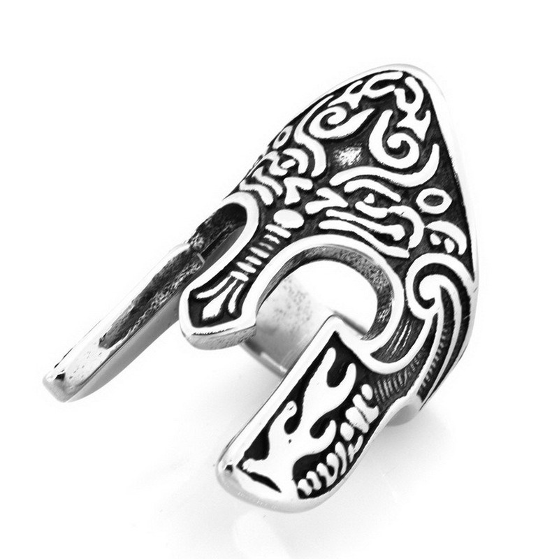 Retro Spartan Mask Men's Helmet Ring Hip Hop Jewelry Accessories