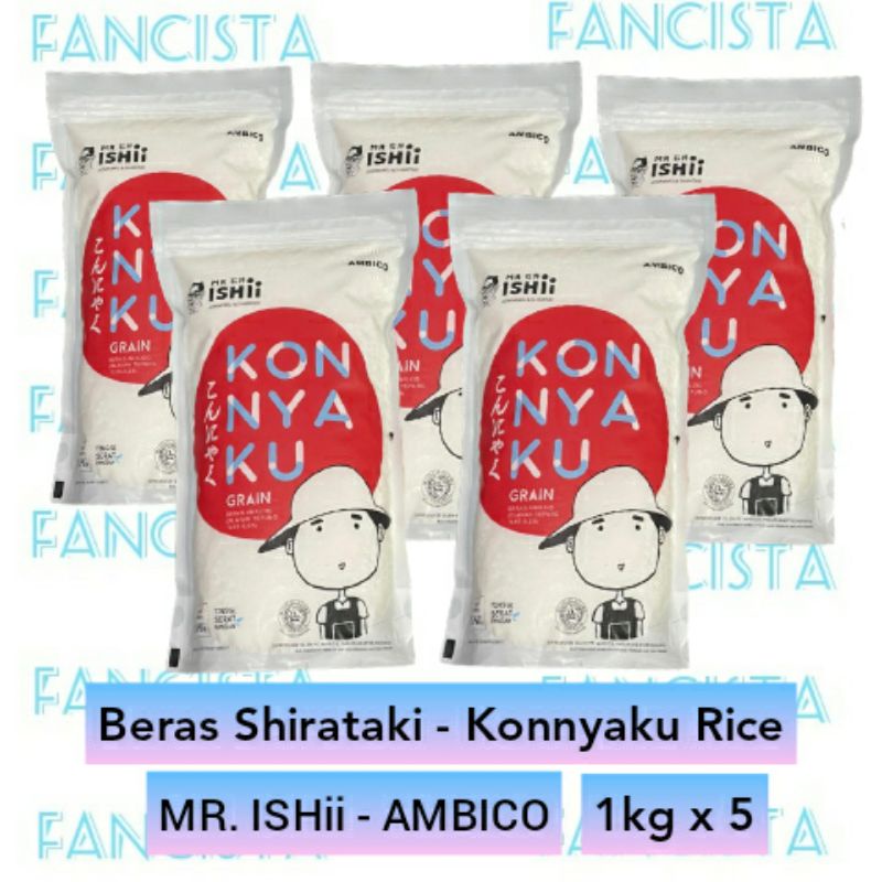 

Beras Shirataki 5kg 5 kg (1kg x 5) - Mr. Ishii Ambico - Diet Keto DEBM