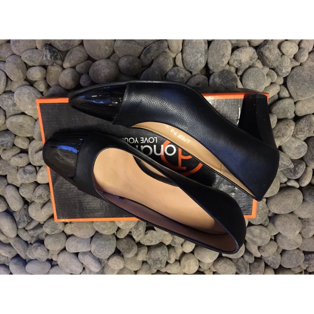 Sepatu Kerja Pantofel high heels Hitam Donatello
