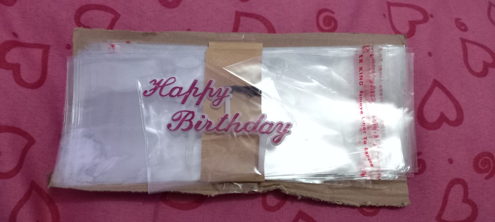 Tsk T97 - Hiasan Tusukan Kue Tulisan Happy Birthday Emas