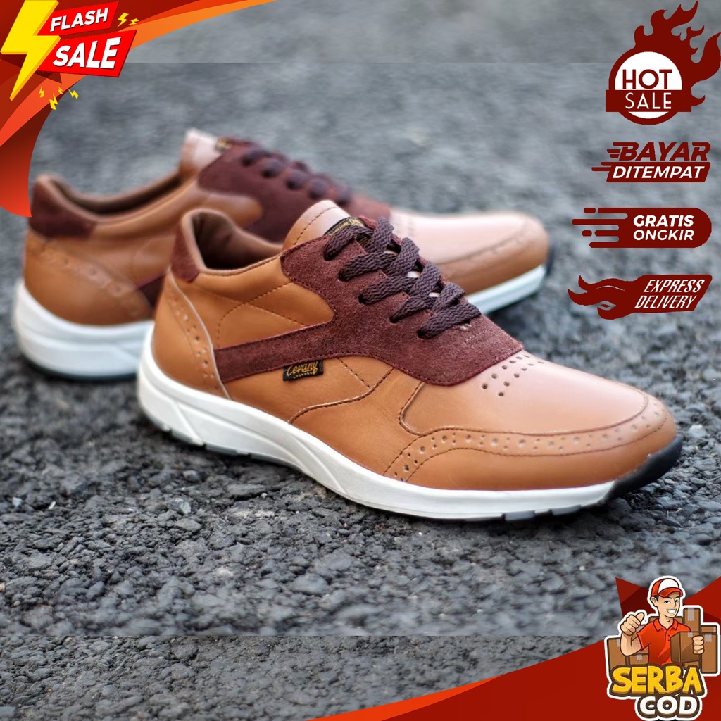 EXTREME_CORPS - Sneakers Sporty Urban Bahan Kulit Sapi Asli 100% Premium - Sepatu Volly Olahraga Pri