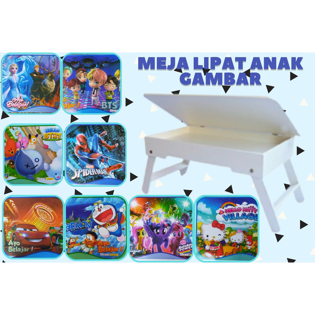 Meja Belajar Laci Engsel Meja Lipat Anak Meja Lipat motif Meja Belajar Anak