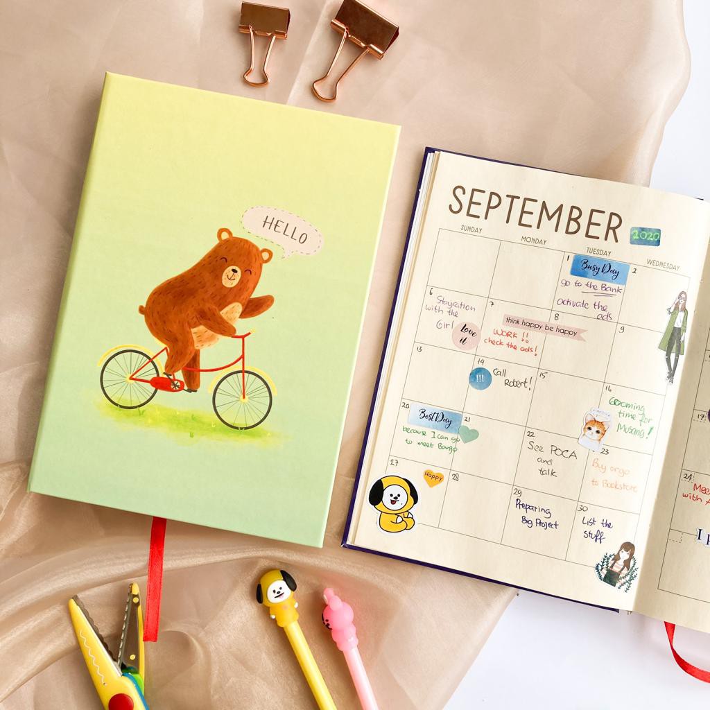 Notebook Agenda, Dotted dan Polos Beruang Sepeda