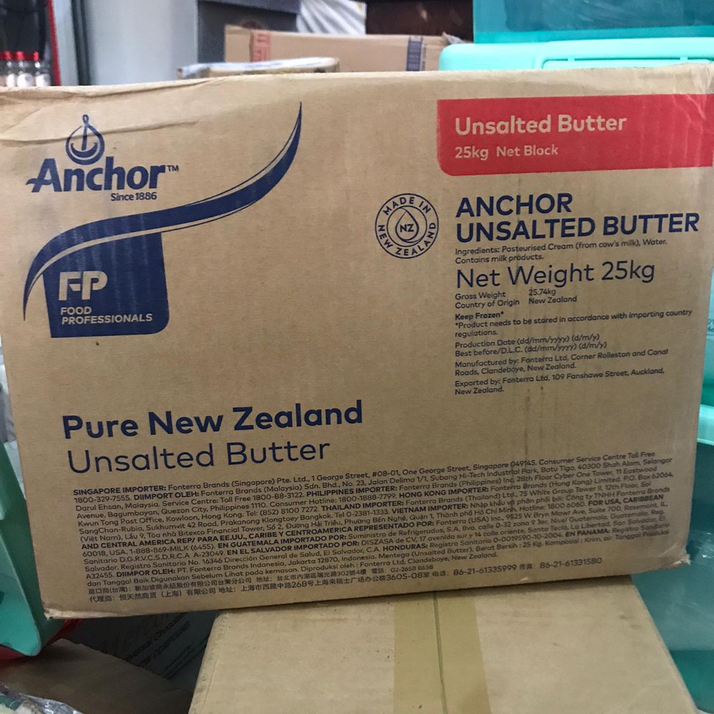 Anchor Butter Mentega Unsalted 25kg Pure Butter