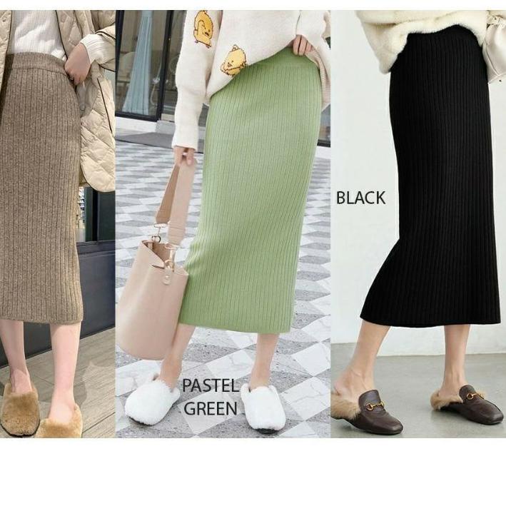 ⚡❤promo setiap hari✔️ Rok Rajut Span knitted  pendek premium /ROK Rajut Korea 7/8//ROK Kerja Wanita 