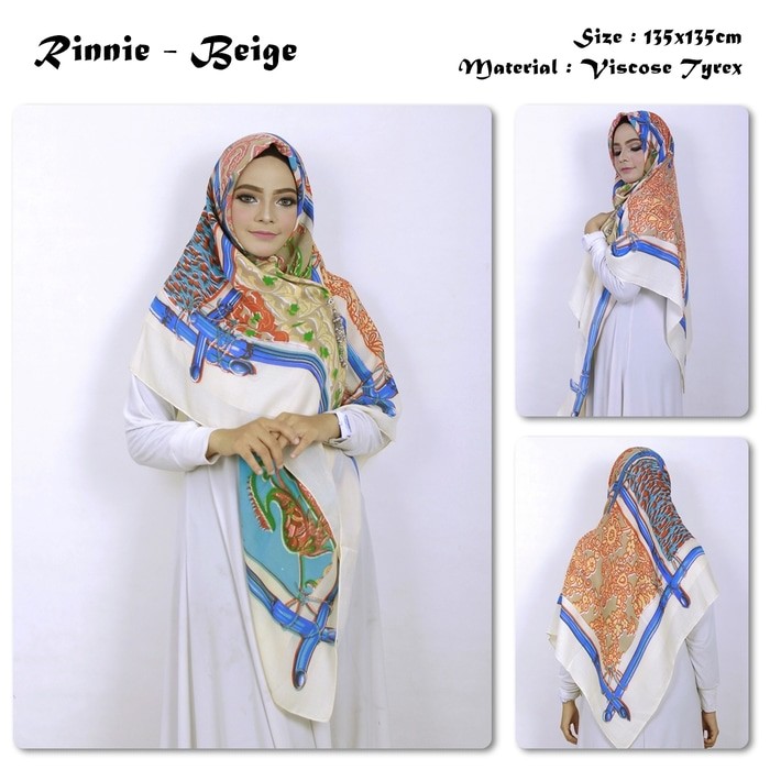 Rinnie | Bunga Paisley | Bahan Tyrex | Hijab Square / Scarf Impor