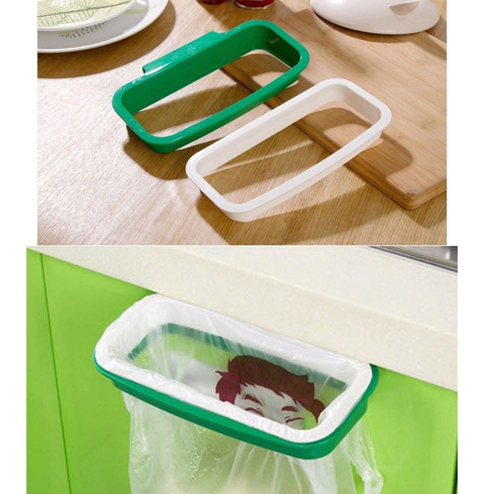 Rak Hanger Kantong Plastik Tempat Sampah - White/Green