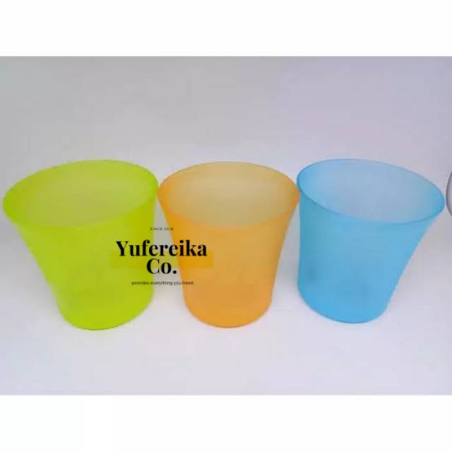 GROSIR 12 pcs Gelas Minum Plastik Kecil Merk Lemony Cherry 2101