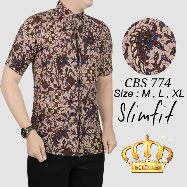  BAJU  KEMEJA BATIK  PRIA MODERN ADA SAKU  DEPAN  LENGAN PENDEK 