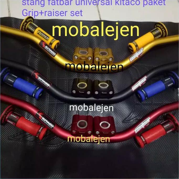 Stang fatbar kitaco PAKET SUPER grip+raiser motor trail,nmax,klx,vixion,cb