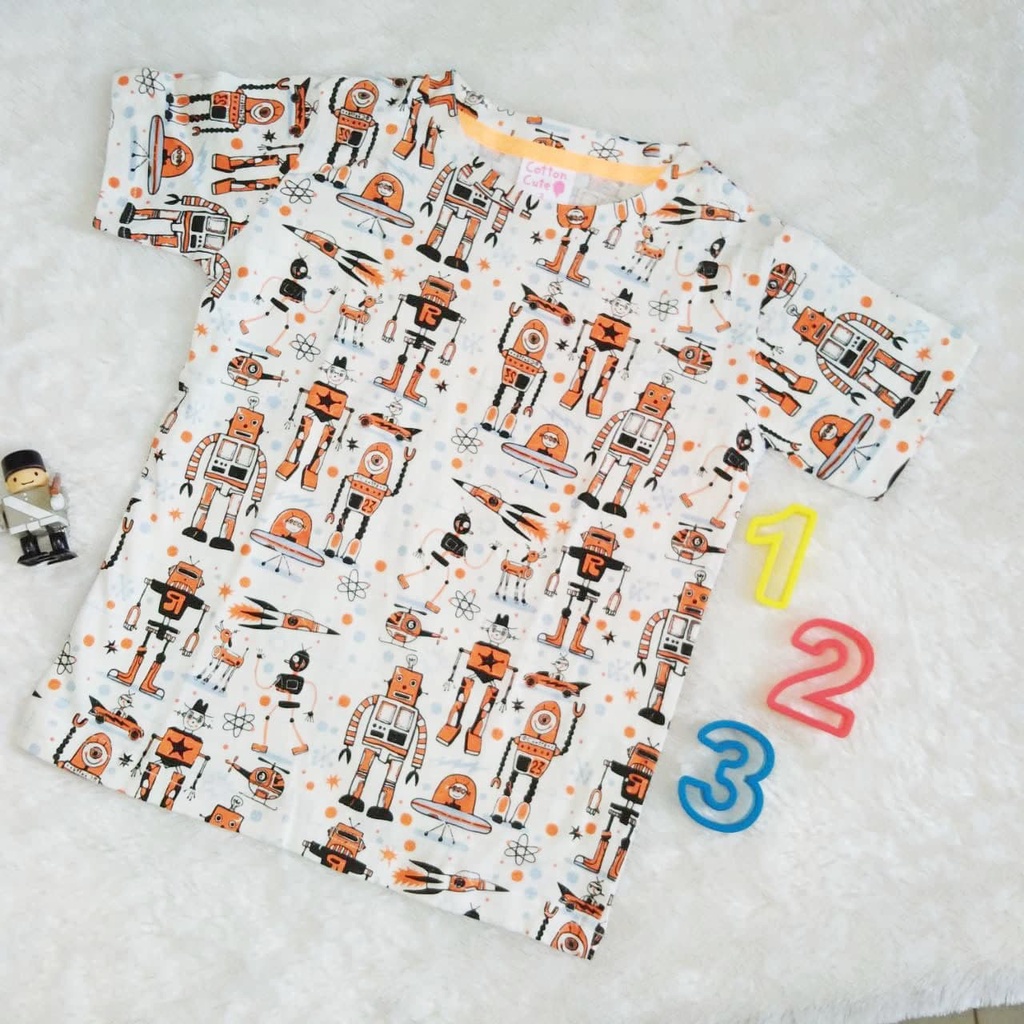 Cuci Gudang Kaos Anak Full Print Tee Kaos Katun Premium Baju Atasan Cotton Harian Anak Adem  2-10 tahun