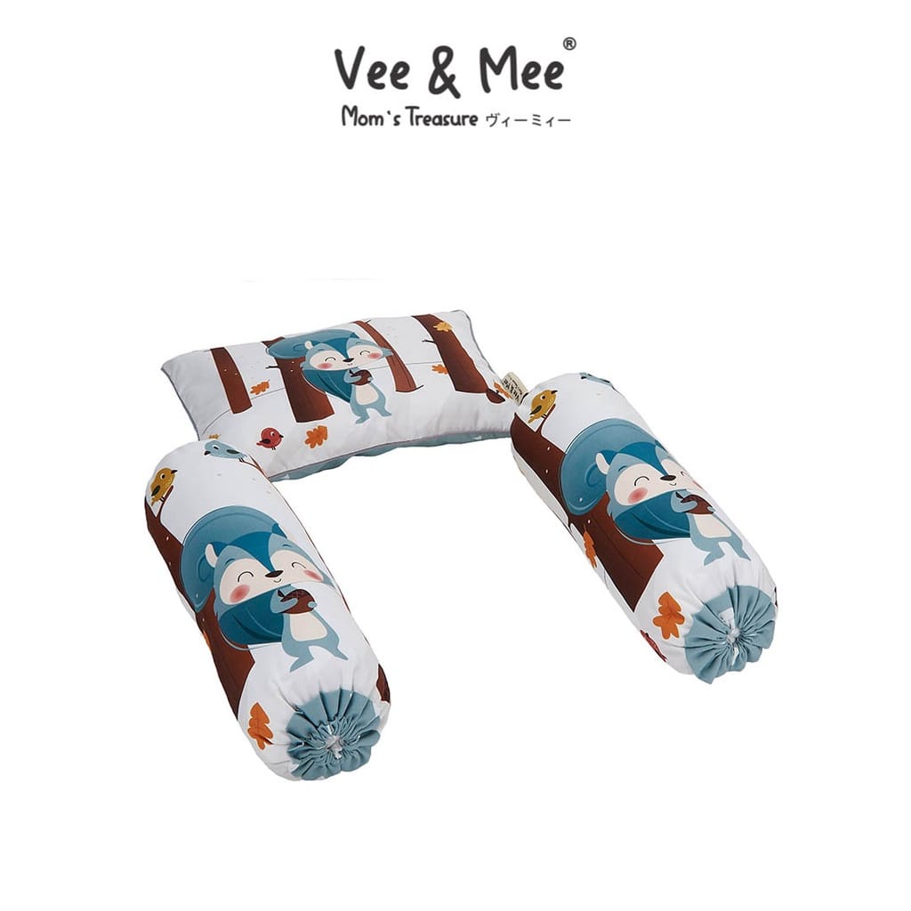 Vee &amp; Mee Bantal  Guling Bayi Set Anti Bakteri Squirrel Series -  VMB 3030