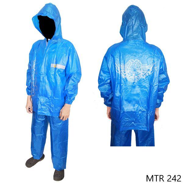 Raincoat For Motorcycle Riders Parasut Taslan Biru - MTR 242