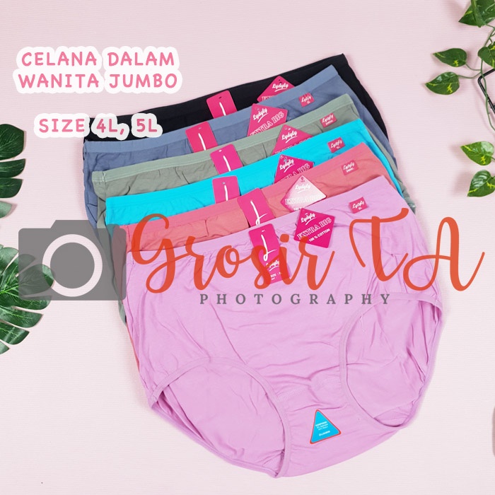 GTA Celana Dalam Wanita Polos Jumbo Big Size Cd Wanita Kolor Wanita Sempak Cewek Size 4L, 5L Ldl - G