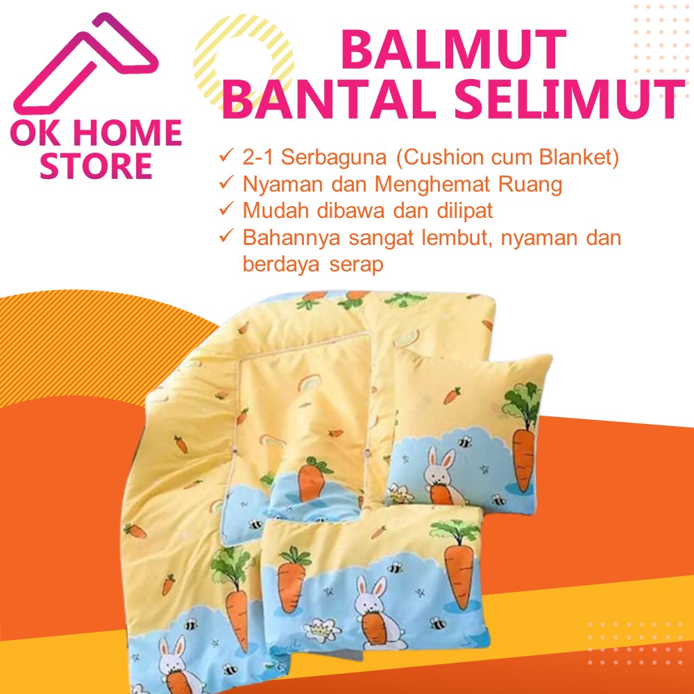 Bantal Selimut Balmut 2 in 1 - Bantal Selimut Tidur Travel