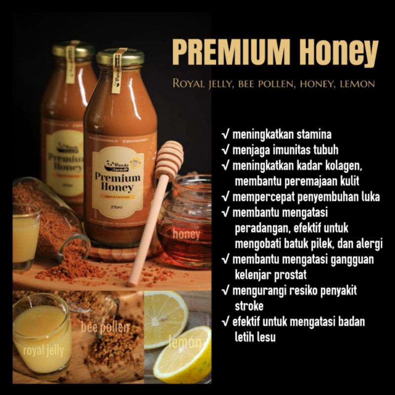 

Premium Honey Madu Super Royal Jelly Bee Pollen Sari Lemon 100% Asli Alami Suplemen Harian