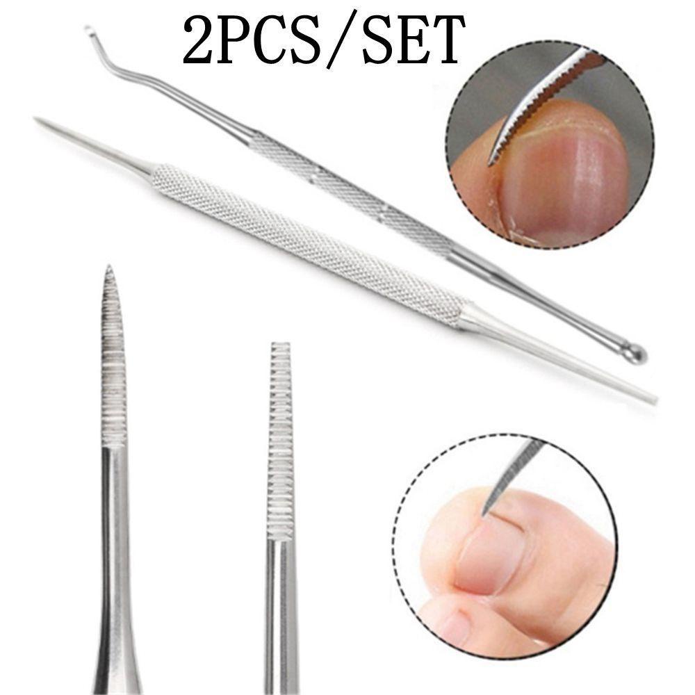 Preva 2Pcs/Set Kuku Kaki Ingrown Profesional Kutikula Pendorong Pembersih Kuku Paronychia