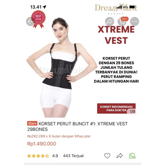 PRELOVED DREAMWAIST Xtreme Vest 29 Bones