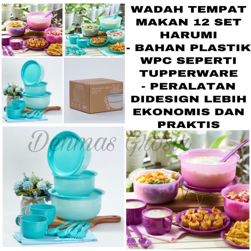 (PROMO) Tempat Penyimpanan Harumi Set / HARUMI SATU SET / Wadah Makanan Lengkap Plus Sendok