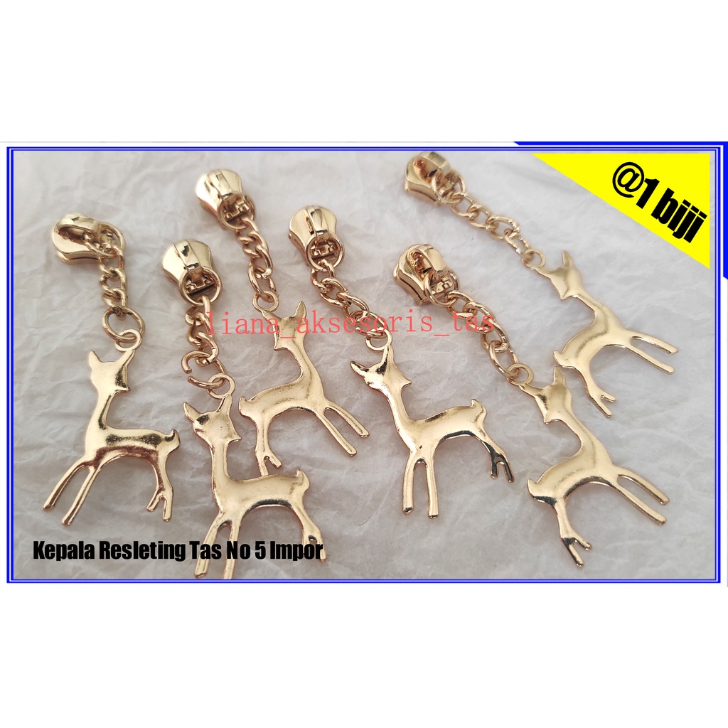 -ASESORIS TAS (isi 1 biji) KEPALA SLETING TAS NO 5 GIGI BESI - KEPALA RESLETING TAS IMPOR NOMOR 5 - 