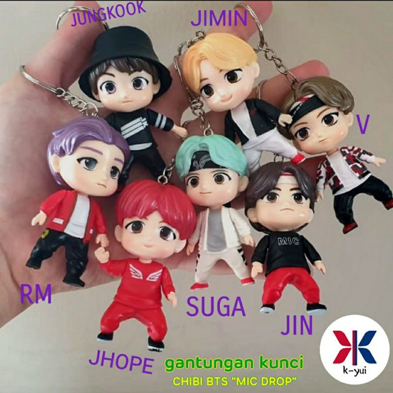gantungan kunci Figur BTS Mic Drop (tiny tan)