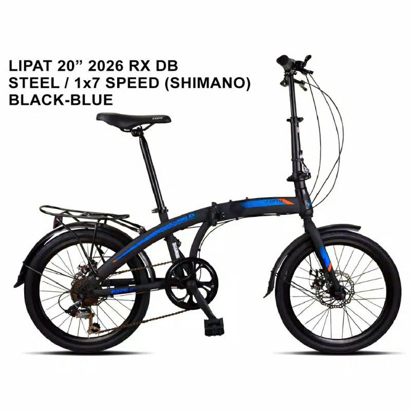 SEPEDA LIPAT 20 EXOTIC ET 2026 RX DB Folding 7 speed shimano dengan rem cakram dan bb bearing