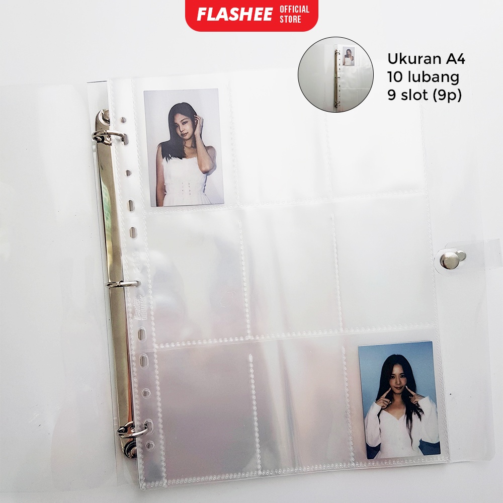 Flashee Kantong PC Binder A4 9P A5 4P A6 3P Sleeve Photocard Holder Tempat Polaroid Kpop Sleeve Foto