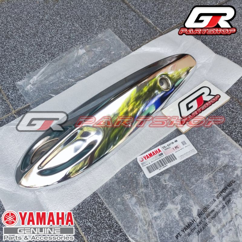 tameng knalpot mio sporty 2003-2007 ori ygp cover pelindung chrome mio 2004 2005 2006 original yamaha