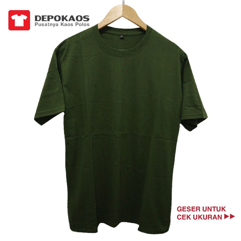 Kaos Polos Hijau Army Cotton Combed 20s Shopee Indonesia