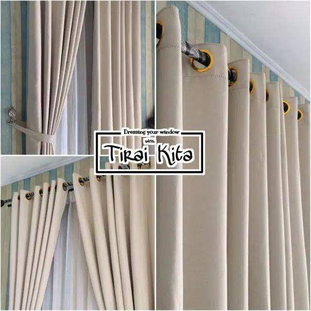 Gorden tirai polos 100x230 / 1x2.3 meter minimalis lepar panjang tinggi jendela pintu korden gordyn 