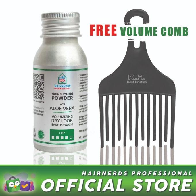 Hairnerds Powder + Texture Comb Besar / Sisir Tekstur / Sisir Barber