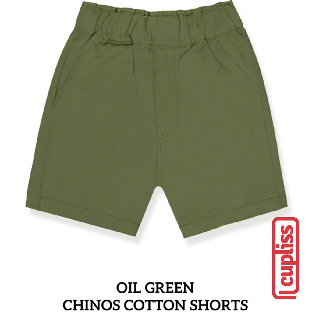 Oil Green Little Palmerhaus Chinos Cotton Shorts Celana Anak